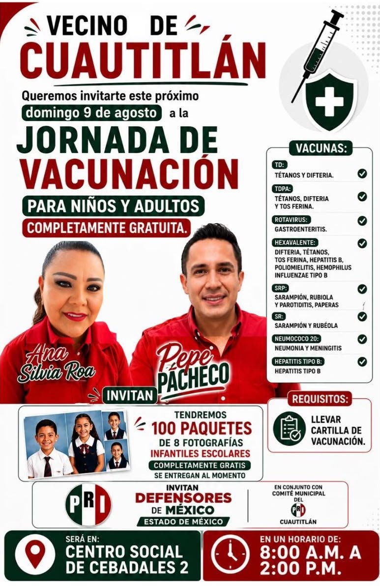 ¿Agua destilada a niños con cáncer? El PRI no pierde la práctica ahora con vacunas caducas en CUATITLÁN.